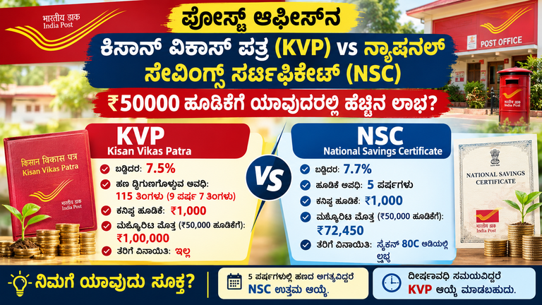 ಪೋಸ್ಟ್ ಆಫೀಸ್ KVP vs NSC